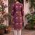 Burgundy printed cotton kurti