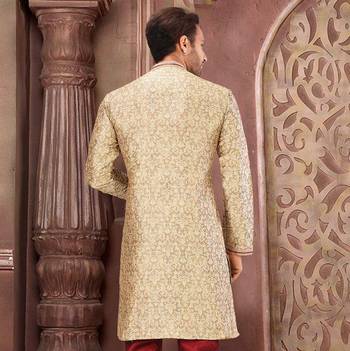 Brown mulbury  kurta with pattern work&hand work 3
