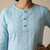 Light blue printed cotton kurti