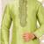 Green mulbury  kurta with pattern work&hand work
