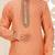 Dark orange cotton silk  kurta with pattern work&hand work