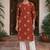 Red printed cotton kurti