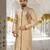 Fawn dupion art silk  kurta with pattern work&hand work