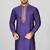 purple cotton silk  kurta with hand work on collor button neck and mohri