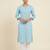 Light blue printed cotton kurti
