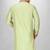 chatni green cotton silk   kurta with  hand work on collor button neck and mohri