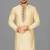 fawn cotton silk   kurta with  hand work on collor button neck and mohri