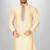 fawn cotton silk   kurta with hand work on collor button neck and mohri