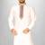white cotton silk  kurta with  hand work on collor button neck and mohri