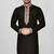 black cotton silk   kurta with  hand work on collor button neck and mohri