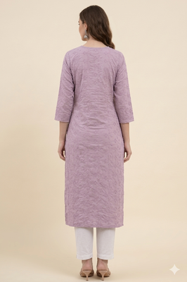 Saka Designs Lavender Printed Cotton Kurti 3