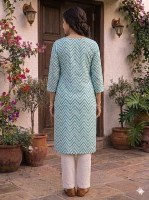Saka Designs Blue Printed Cotton Kurti 3