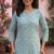 Blue printed cotton kurti