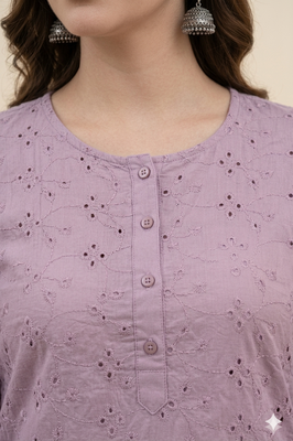 Saka Designs Lavender Printed Cotton Kurti 4