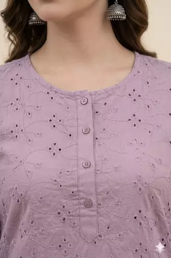 Saka Designs Lavender Printed Cotton Kurti