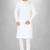 White cotton silk kurta withfancy buttons