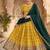 Traditional Mustard Lehenga Choli Set with Festive Dark Green Embroidered Dupatta
