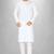 White cotton silk kurta withfancy buttons