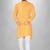 Yellow slub cotton  kurta with asymmetrical side open patttern