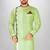green slub cotton  kurta with asymmetrical side open patttern