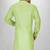 green slub cotton  kurta with asymmetrical side open patttern