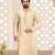 Fawn dupion art silk  kurta with asymmetrical side open patttern