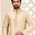 Fawn dupion art silk  kurta with asymmetrical side open patttern