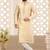Fawn dupion art silk  kurta with asymmetrical side open patttern