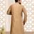 Fawn dupion art silk  kurta with asymmetrical side open patttern
