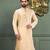 Fawn dupion art silk  kurta with asymmetrical side open patttern