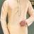 Fawn dupion art silk  kurta with asymmetrical side open patttern