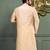 Fawn dupion art silk  kurta with asymmetrical side open patttern
