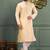 Fawn dupion art silk  kurta with asymmetrical side open patttern