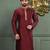 Mahroon dupion art silk  kurta with asymmetrical side open patttern