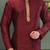 Mahroon dupion art silk  kurta with asymmetrical side open patttern
