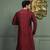 Mahroon dupion art silk  kurta with asymmetrical side open patttern