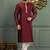 Mahroon dupion art silk  kurta with asymmetrical side open patttern