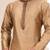 Beige dupion art silk  kurta with plain cotton silk kurta&fancy buttons