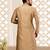 Beige dupion art silk  kurta with cotton silk kurta with hand work on collor button neck and mohri