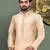 Fawn dupion art silk  kurta with cotton silk kurta with hand work on collor button neck and mohri
