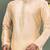 Fawn dupion art silk  kurta with cotton silk kurta with hand work on collor button neck and mohri