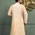 Fawn dupion art silk  kurta with cotton silk kurta with hand work on collor button neck and mohri