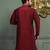 Red dupion art silk  kurta with cotton silk kurta with hand work on collor button neck and mohri