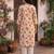Cream printed cotton kurti