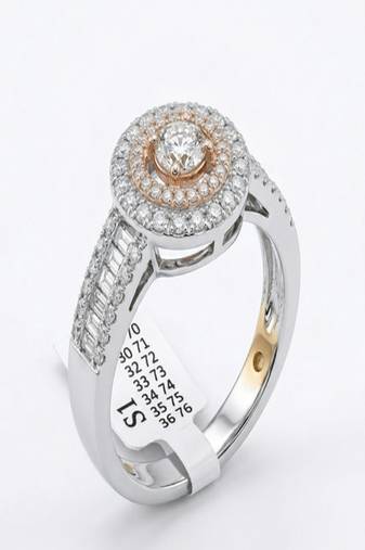 925 sterling silver cubic zirconia round  double halo ring with baguette accent band