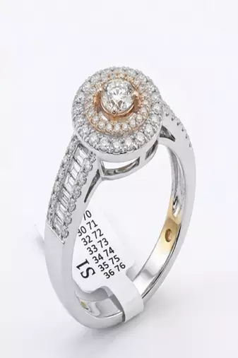 925 sterling silver cubic zirconia round  double halo ring with baguette accent band