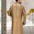 Beige dupion art silk kurta with  cuff and fancy buttons