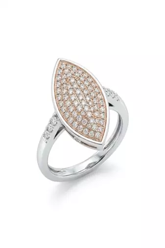 925 sterling silver cubic zirconia marquise-shaped pavé  statement ring