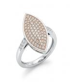 925 sterling silver cubic zirconia marquise-shaped pavé  statement ring