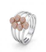 925 sterling silver cubic zirconia bubble cluster cz ring